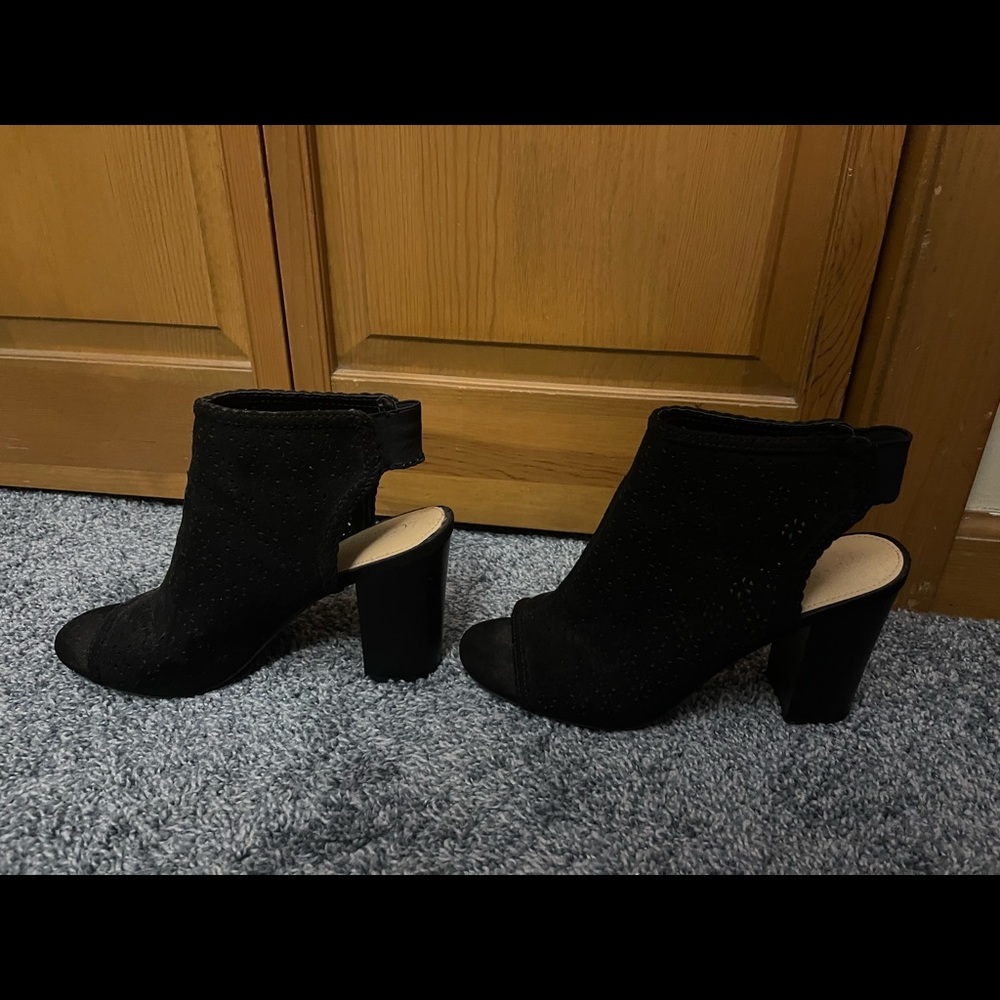 Black peep toe booties